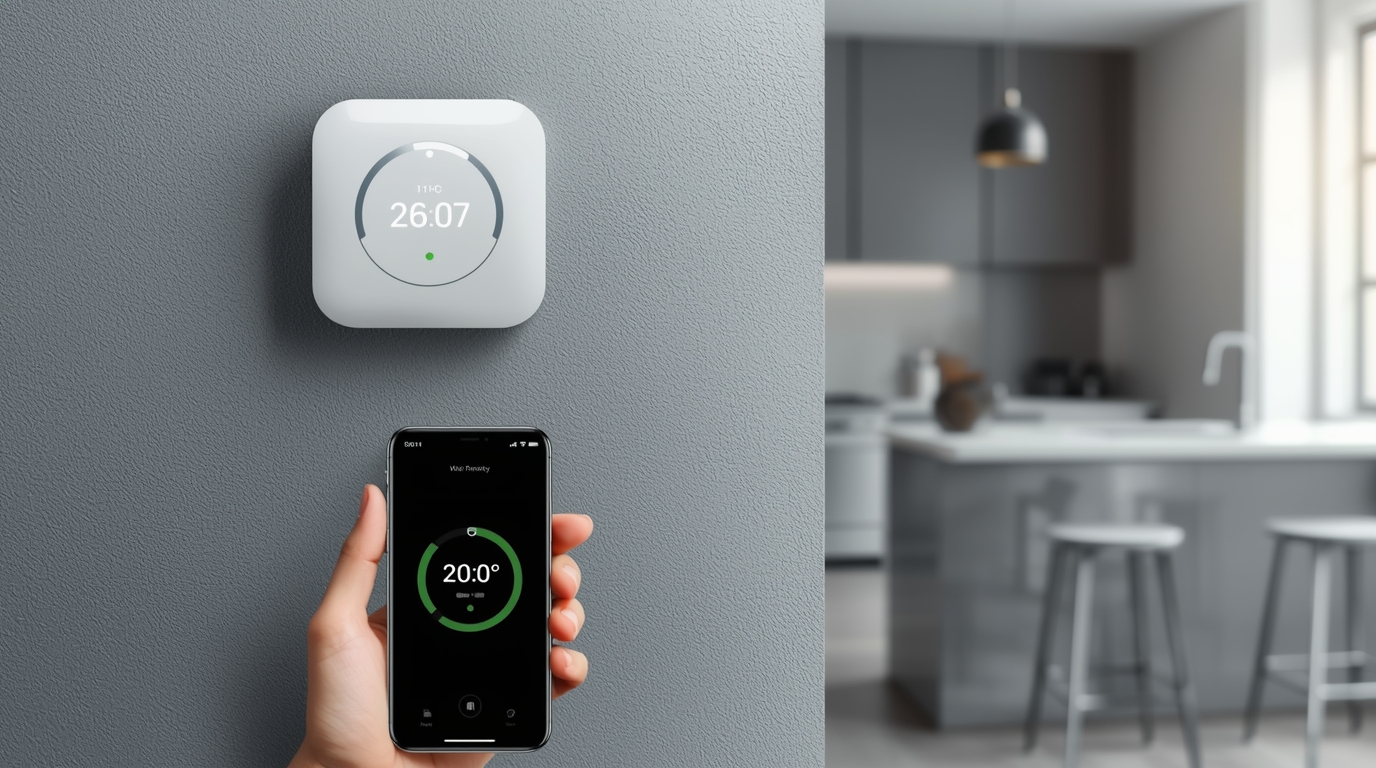 raumthermostat kaufen - Bedienung eines raumthermostats das an der Wand installiert ist