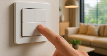 Shelly Blu wall swicht 4 tasten installiert an wand