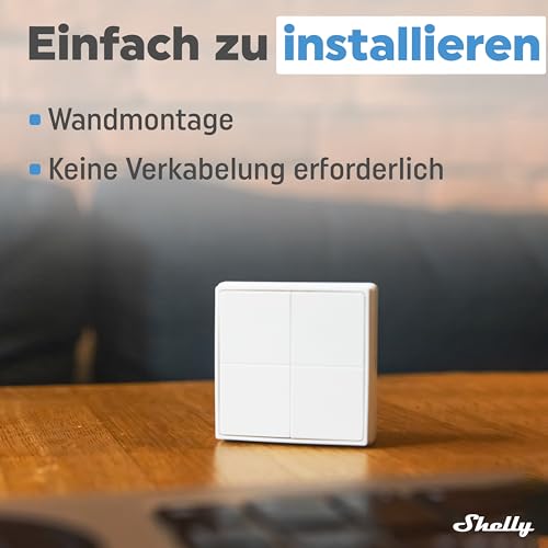 Shelly BLU Wall Switch 4 zur Steuerung von Licht und Szenen im Smart Home
