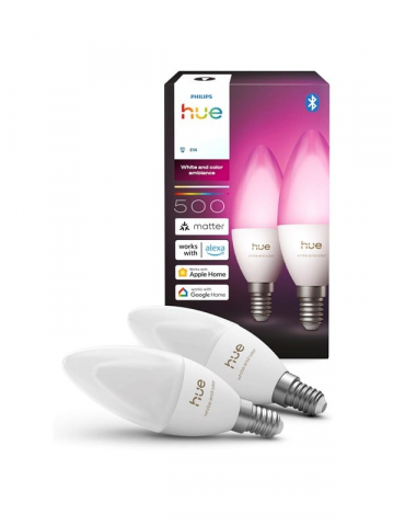 Philips Hue B39 Candle - E14 bulb - White and color ambiance - 2 pack