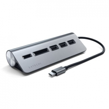 Satechi Type-C Aluminium USB Hub & Card Reader Space Grau