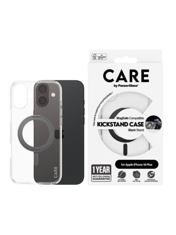 CARE by PanzerGlass Case Feature Black Kickstand & MagSafe iPhone 16 Plus