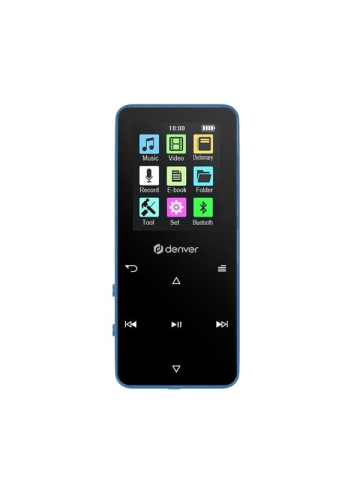 DENVER MP-1830BU BLUE - MP4 media player with built-in bluetooth and rechargeable battery - 4 GB