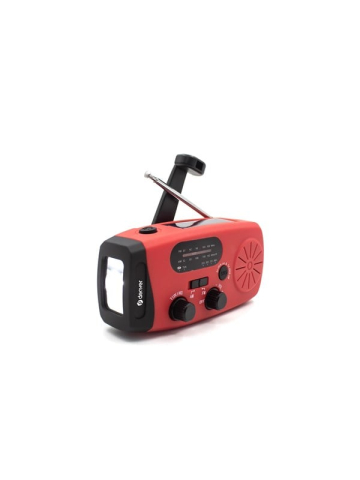 DENVER SCR-2007 - Emergency Radio - Solar - Dynamo - 2000 mAh Powerbank - FM - FM - Mono - Rot