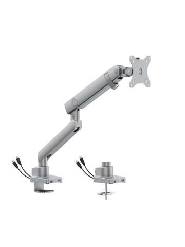 DUTZO Monitorarm für 1 Monitor (17"-40") - Pro+ Version mit 1 x USB-A & 1 x USB C port (Weiß)