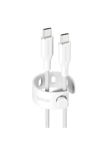 empower by PanzerGlass Racing 240W USB-C to USB-C Cable | USB 2.0 | 2M | Silver White