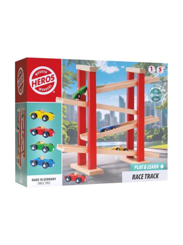 Heros Play & Learn - Holz-Rennstrecke mit 4 Autos