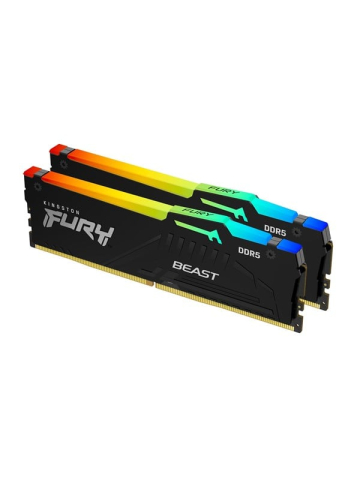 Kingston FURY Beast RGB DDR5-6000 - 16GB - CL30 - Dual Channel (2 pcs) - AMD EXPO & Intel XMP - Schwarz mit RGB