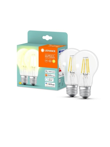 LEDVANCE SMART+ standard 60W/827 clear filament E27 Bluetooth - 2-pack