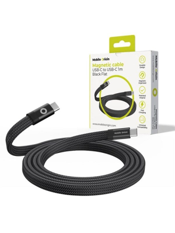 Mobile Origin Magnetic Flat Patented Original Cable USB-C to USB-C 1m - black