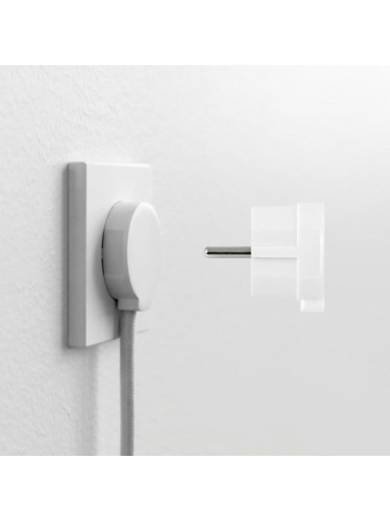NORM F Flacher Stecker, Mattweiß (Schuko-Standard)