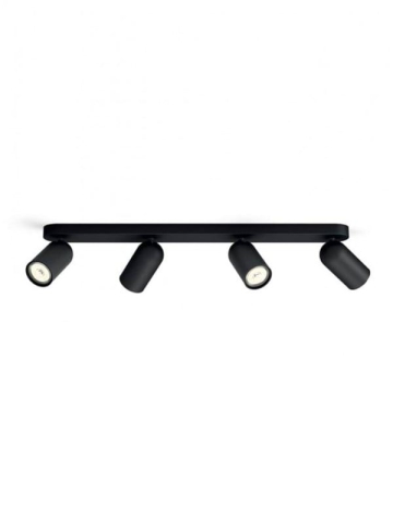Philips Pongee spotschiene 4xGU10, schwarz