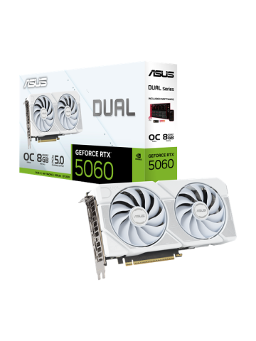 ASUS GeForce RTX 5060 DUAL OC White - 8GB GDDR7 RAM - Grafikkarte