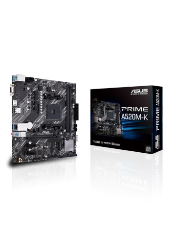 ASUS PRIME A520M-K Mainboard - AMD A520 - AMD AM4 - DDR4 RAM - Micro-ATX
