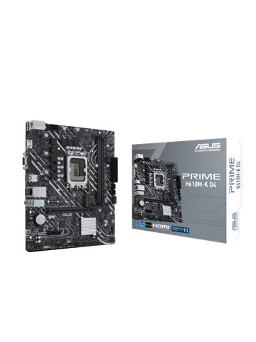 ASUS PRIME H610M-K D4 Mainboard - Intel H610 - Intel LGA1700 - DDR4 RAM - Micro-ATX