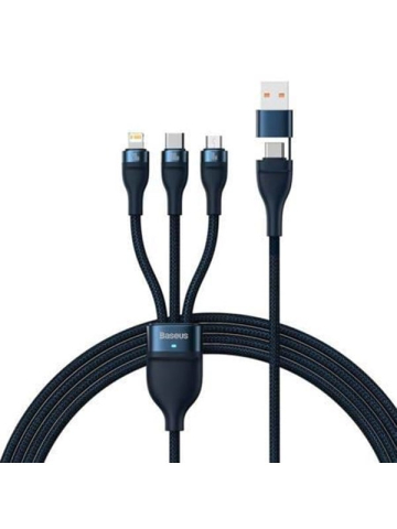 Baseus 3in1 USB cable  Flash Series 2 USB-C  micro USB  Lightning 100W 12m blue