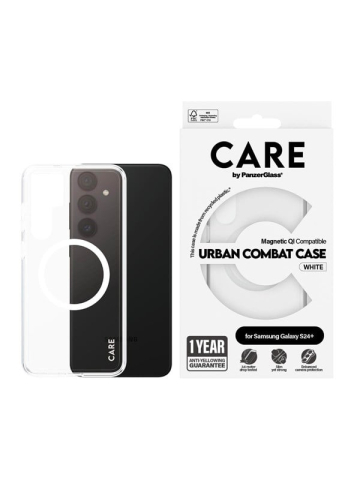 CARE by PanzerGlass Flagship Case Transparent Urban Combat w White QI Compatible Samsung Galaxy S24