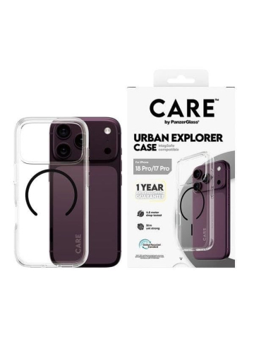 CARE by PanzerGlass Urban Explorer Case Transparent w Black MagSafe Apple iPhone 18 Pro 17 Pro