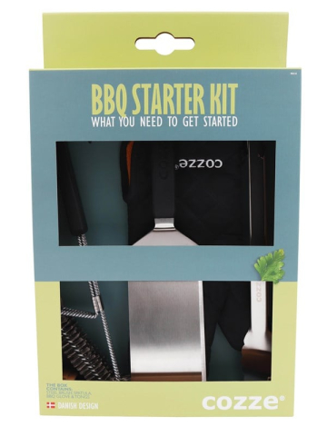cozze BBQ Set 4-teilig Spachtel Zange Grillbrste  Hand