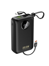 Dudao K14 Powerbank 20000mAh 225W USB-C  USB-A  Built-in Lightning and USB-C Cables - Black