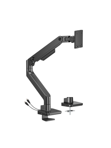 DUTZO Monitorarm fr 1 Monitor bis zu 49 - Heavy Duty mit USB A- und C-Anschlssen - Schwarz