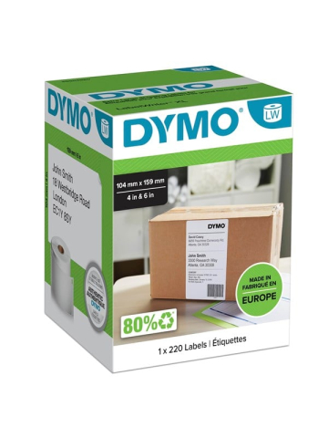 DYMO LabelWriter Versandetiketten (Extragroß) für LabelWriter 5XL/4XL-Etikettendrucker | 104 mm x 159 mm | Rolle mit 220 Etiketten | selbstklebend
