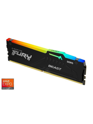 Kingston FURY Beast RGB DDR5-5600 - 8GB - CL36 - Single Channel 1 pcs - AMD EXPO Intel XMP - Schwarz mit RGB