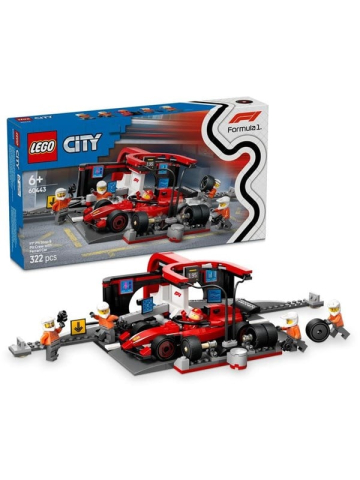 LEGO City 60443 F1 Boxenstopp mit Boxencrew und Ferrari Flitzer