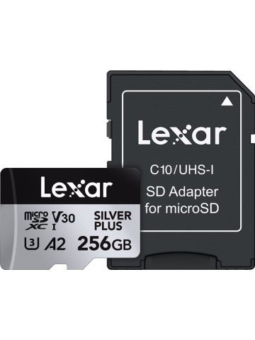 Lexar Professional Silver Plus MicroSDSD - 205MBs - 256GB