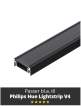 Light Solutions Aluminiumsprofil - Model S til Philips Hue og WiZ - Sort