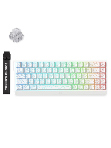 MCHOSE Ace 68 Ice Rhino Magnetic Hall Effect Magnetic - Gaming Tastatur TKL - 65 - Englisch US - Weiss