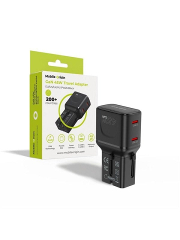 Mobile Origin 45W Travel Adapter - EUUSUKAU PW26 - black