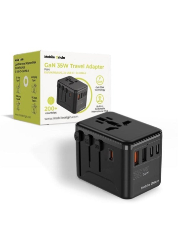 Mobile Origin GaN 35W Travel Adapter PW4 EUUKUSAUS - 3x USB-C 2x USB-A