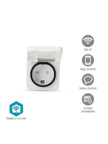Nedis SmartLife Smart Plug Wi-Fi IP44 3680 W EU plug -25 - 55 C Android  IOS Gray  White 1 pc
