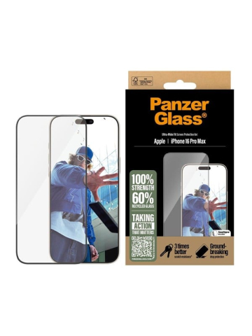 PanzerGlass Screen Protector iPhone 16 Pro Max  Ultra-Wide Fit