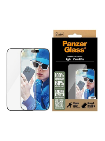PanzerGlass Screen Protector iPhone 16 Pro Ultra-Wide Fit