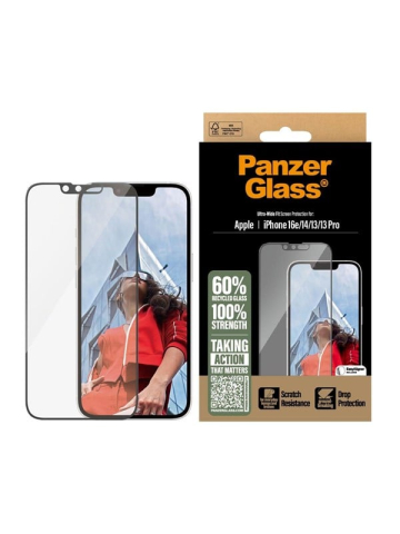 PanzerGlass Screen Protector iPhone 17e  16e  14  13  13 Pro  Ultra-Wide Fit w EasyAligner