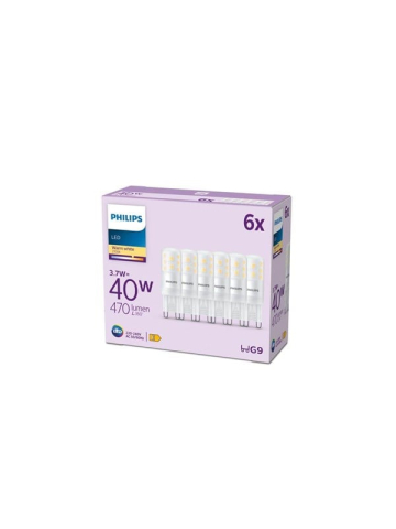 Philips LED-Lampe 470lm 3.7W/827 (40W) 6-pack G9