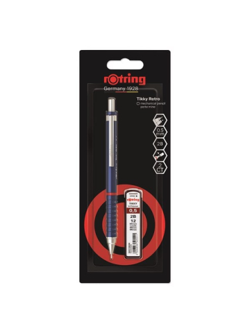 Rotring Tikky Retro Mechanical Pencil Set  2B lead 05 mm  Blue Barrel