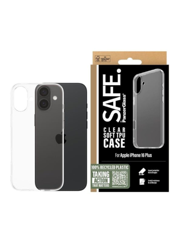 SAFE by PanzerGlass TPU Case iPhone 16 Plus  Transparent
